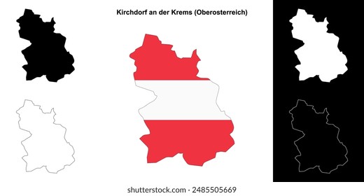 Kirchdorf an der Krems blank outline map set