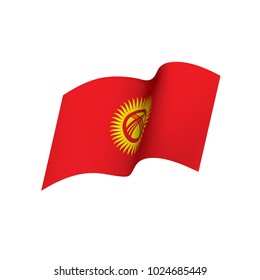 kirghizia flag, vector illustration on a white background