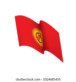kirghizia flag, vector illustration on a white background
