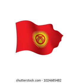 kirghizia flag, vector illustration on a white background