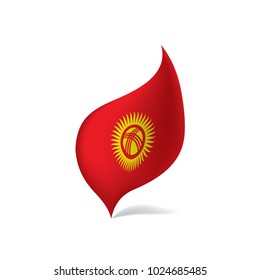 kirghizia flag, vector illustration on a white background