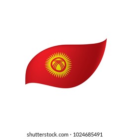 kirghizia flag, vector illustration on a white background
