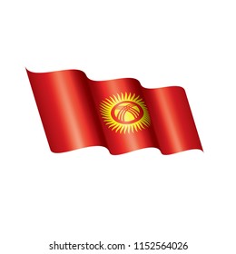 kirghizia flag, vector illustration on a white background
