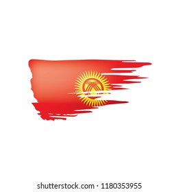 kirghizia flag, vector illustration on a white background.