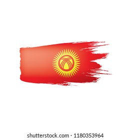 kirghizia flag, vector illustration on a white background.