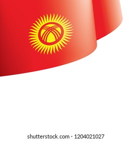 kirghizia flag, vector illustration on a white background