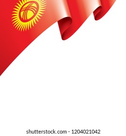 kirghizia flag, vector illustration on a white background
