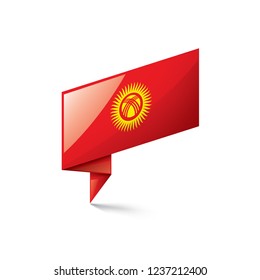 kirghizia flag, vector illustration on a white background