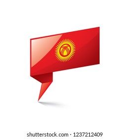 kirghizia flag, vector illustration on a white background