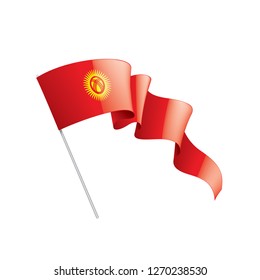 kirghizia flag, vector illustration on a white background