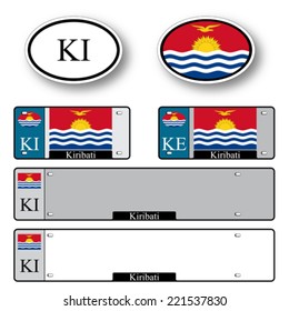 kiribati auto set against white background, abstract vector art illustration, image contains transparency