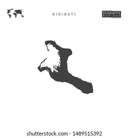 Kiribati Blank Vector Map Isolated on White Background. High-Detailed Black Silhouette Map of Kiribati.