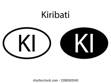 Kiribati country code icon.  Iso code country domain name.  KI - Kiribati abbreviated. vector