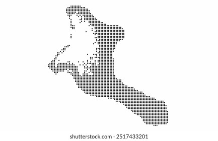 Kiribati dotted map with grunge texture in dot style. Abstract vector illustration of a country map with halftone effect for infographic. 