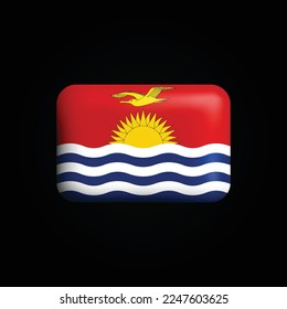 Kiribati Flag 3D Icon. National Flag of Kiribati. Vector illustration