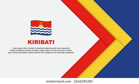 Plantilla de diseño de fondo de resumen de la bandera de Kiribati. Ilustración del vector de caricaturas del Día de la Independencia de Kiribati. Caricatura de Kiribati