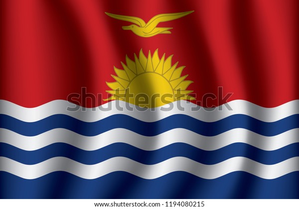 Kiribati Flag Background Cloth Texturekiribati Flag Stock Vector ...