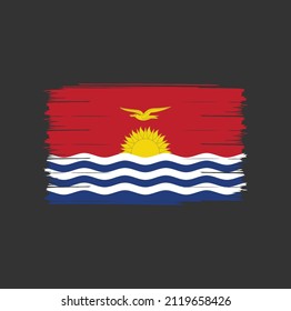Kiribati flag with brush stroke background