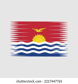 Kiribati Flag Brush Strokes Painted