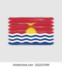 Pintura de pincel de la bandera de Kiribati