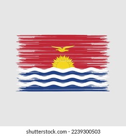 Kiribati Flag Brush Vector Illustration