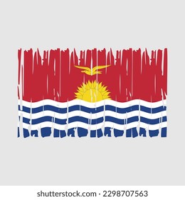 Kiribati Flag Brush Vector Illustration