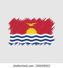 Vector de pincel de la bandera de Kiribati. Bandera nacional