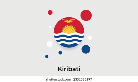 Icono de forma circular de la burbuja de la bandera de Kiribati ilustración vectorial colorida