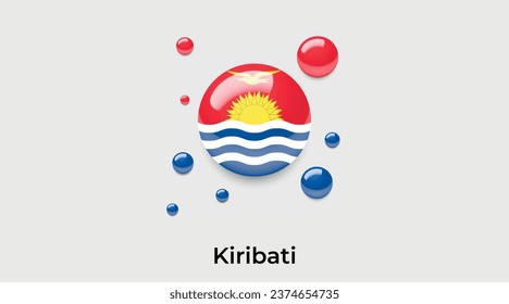 Kiribati Flaggenblase kreisförmig um das Symbol bunter Vektorgrafik