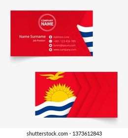 Kiribati Flag Business Card, standard size (90x50 mm) business card template with bleed under the clipping mask.