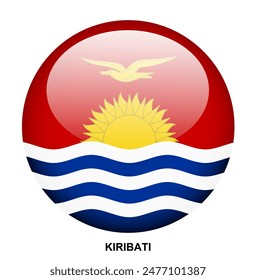 KIRIBATI flag button on white background