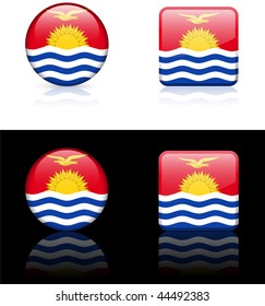 kiribati Flag Buttons on White and Black Background