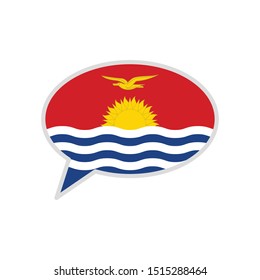 Kiribati flag in chat bubble icon isolated on white background. Language symbol modern, simple, vector, icon for website design, mobile app, ui. Vector Illustration