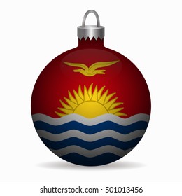 kiribati flag christmas ball vector