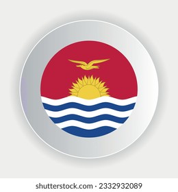 Bandera de Kiribati en forma de círculo. colores y proporciones oficiales correctamente. Ilustración vectorial. 10.
