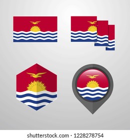 Kiribati flag design set vector
