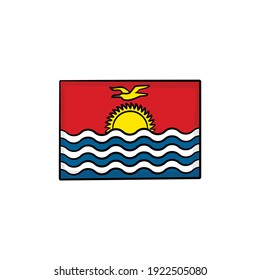 Kiribati flag in drawing style isolated vector. Hand drawn object illustration for your presentation, teaching materials or others.