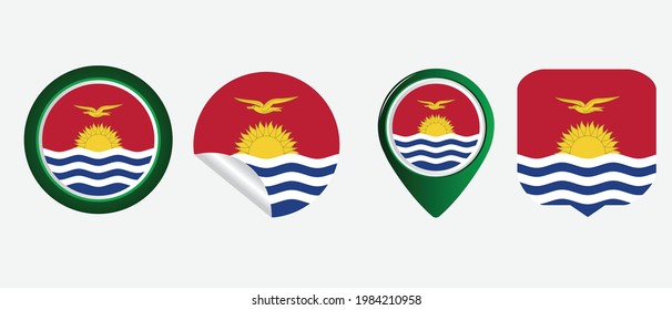 Kiribati flag. flat icon symbol vector illustration