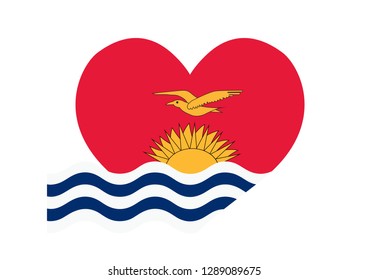 kiribati flag. kiribati flag in heart shape