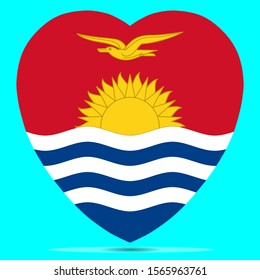 Kiribati Flag In Heart Shape Vector illustration Eps 10