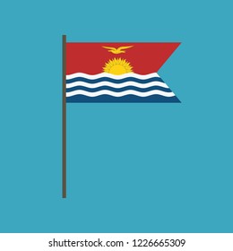 Kiribati flag icon in flat design. Independence day or National day holiday concept.