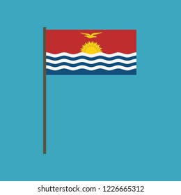 Kiribati flag icon in flat design. Independence day or National day holiday concept.