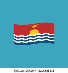 Kiribati flag icon in flat design. Independence day or National day holiday concept.