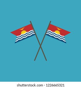 Kiribati flag icon in flat design. Independence day or National day holiday concept.