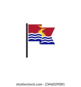 Kiribati flag icon set, Kiribati independence day icon set vector sign symbol