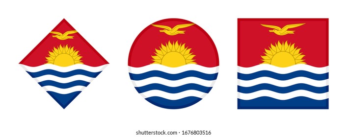 kiribati flag icon set, isolated on white background