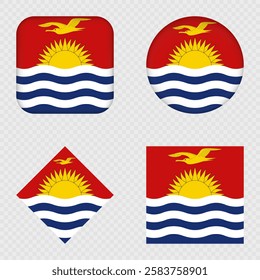 Kiribati Flag Icons Pack. Vector illustration.