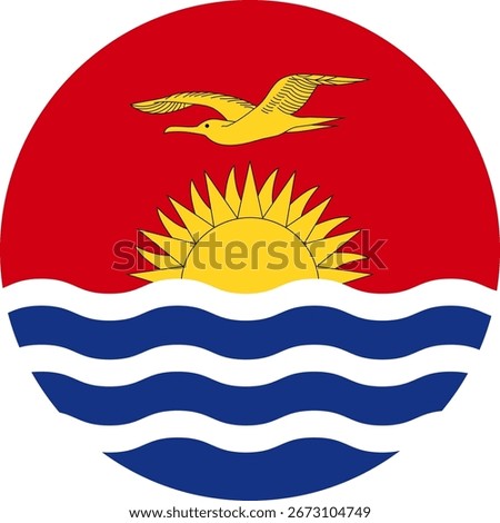 Kiribati flag illustrator country flags round symbol nation  circular flags