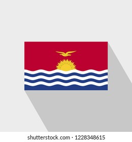 Kiribati flag Long Shadow design vector