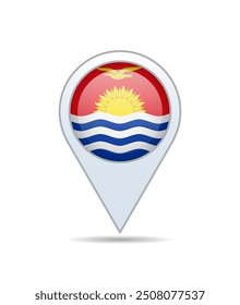 Kiribati - Flaggenstift für Karte. Vektorgrafik.